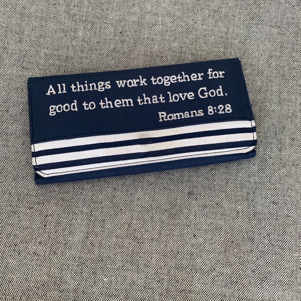 Navy and White Striped women’s wallet